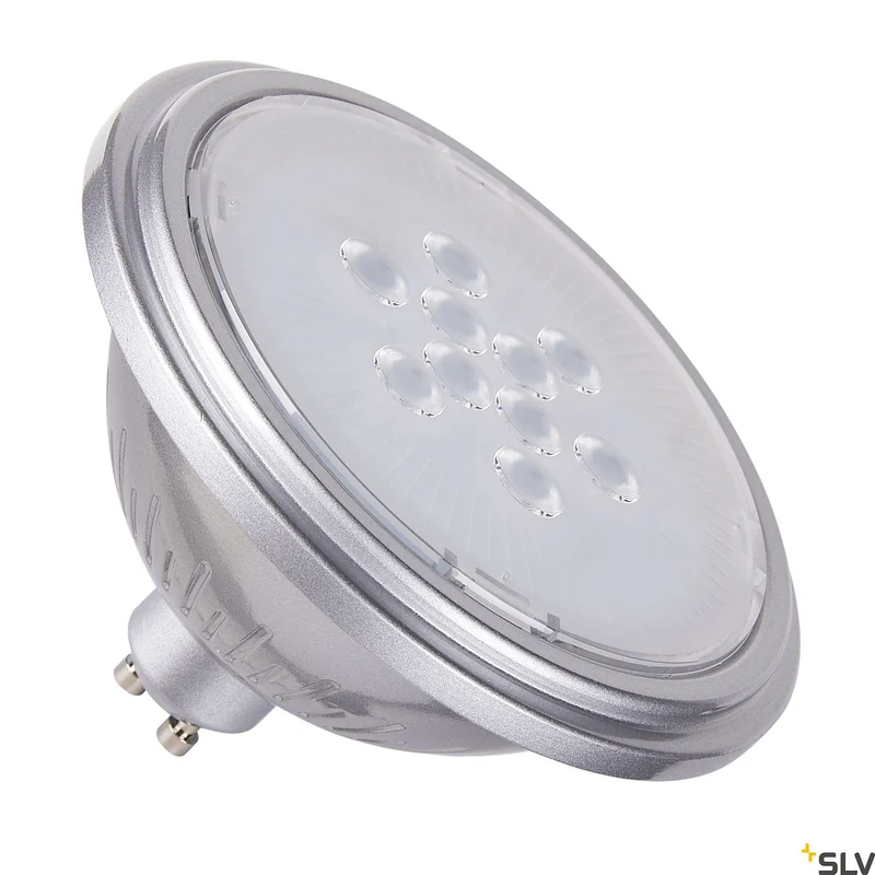 SLV QPAR111 GU10, LED Leuchtmittel silber 7W 2700K CRI90 25°
